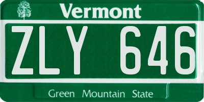 VT license plate ZLY646