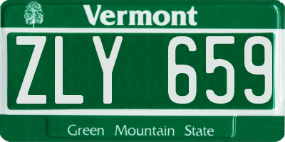 VT license plate ZLY659