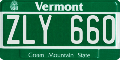 VT license plate ZLY660