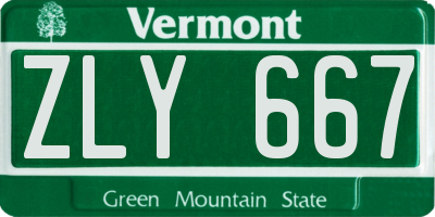 VT license plate ZLY667