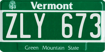 VT license plate ZLY673