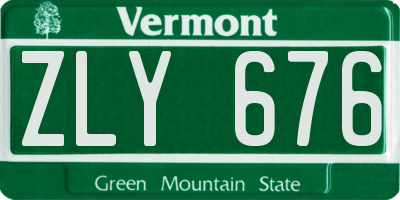 VT license plate ZLY676