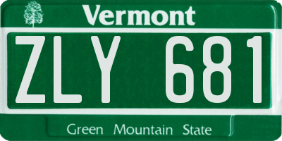 VT license plate ZLY681