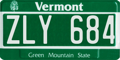 VT license plate ZLY684