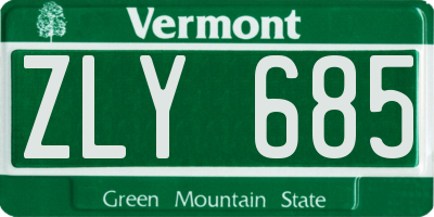 VT license plate ZLY685