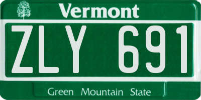 VT license plate ZLY691