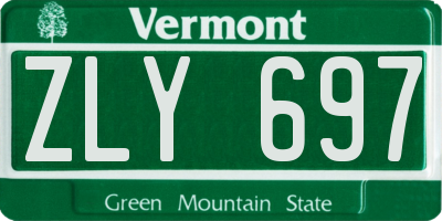 VT license plate ZLY697