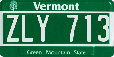 VT license plate ZLY713