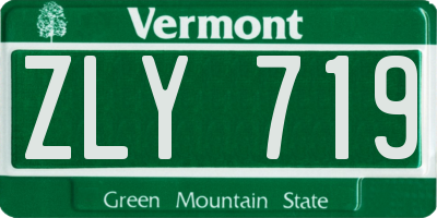 VT license plate ZLY719