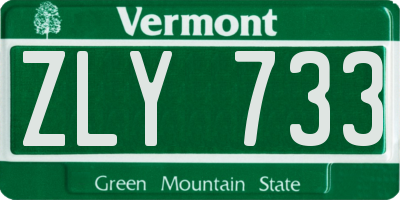 VT license plate ZLY733