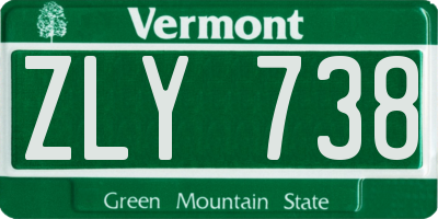 VT license plate ZLY738