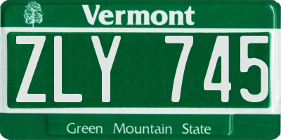 VT license plate ZLY745