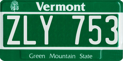 VT license plate ZLY753