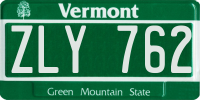 VT license plate ZLY762