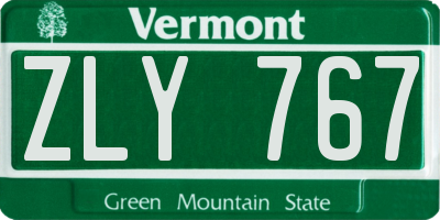VT license plate ZLY767