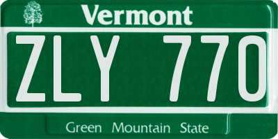 VT license plate ZLY770