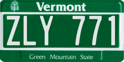 VT license plate ZLY771