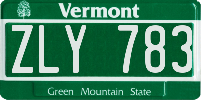 VT license plate ZLY783