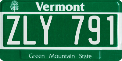 VT license plate ZLY791