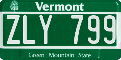 VT license plate ZLY799