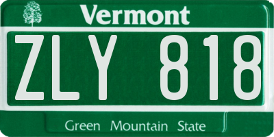 VT license plate ZLY818