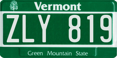 VT license plate ZLY819
