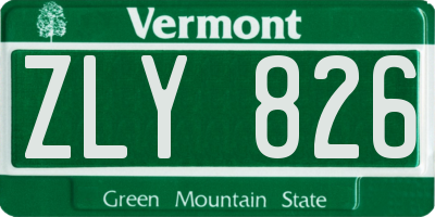 VT license plate ZLY826