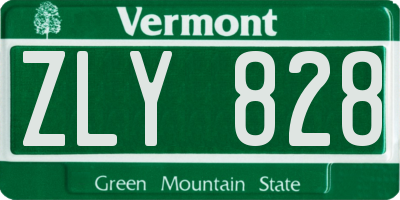 VT license plate ZLY828