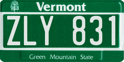 VT license plate ZLY831