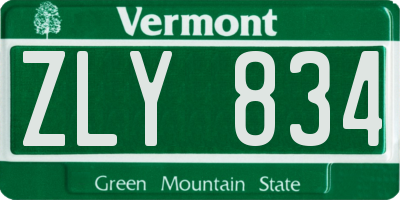 VT license plate ZLY834