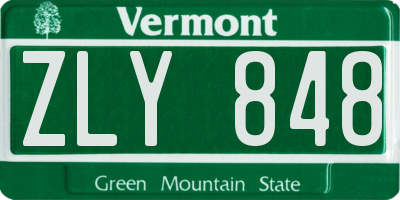 VT license plate ZLY848