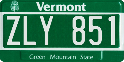VT license plate ZLY851