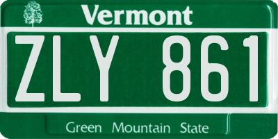 VT license plate ZLY861