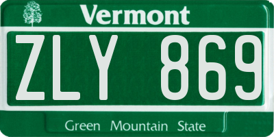 VT license plate ZLY869
