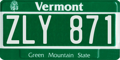 VT license plate ZLY871