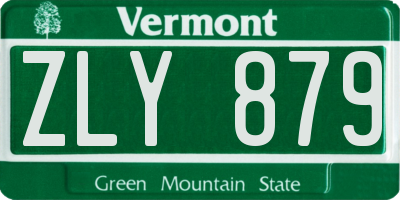 VT license plate ZLY879