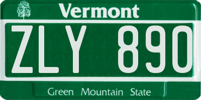 VT license plate ZLY890
