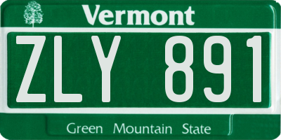 VT license plate ZLY891