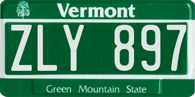 VT license plate ZLY897