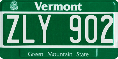 VT license plate ZLY902