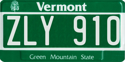 VT license plate ZLY910