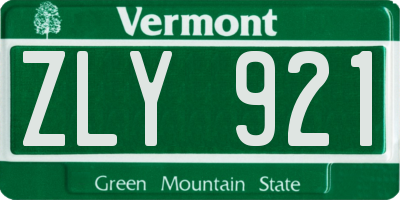 VT license plate ZLY921