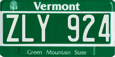 VT license plate ZLY924