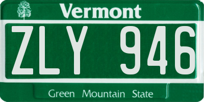 VT license plate ZLY946