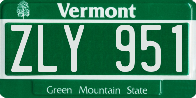 VT license plate ZLY951