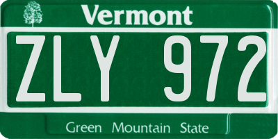 VT license plate ZLY972