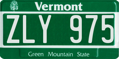 VT license plate ZLY975