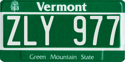 VT license plate ZLY977