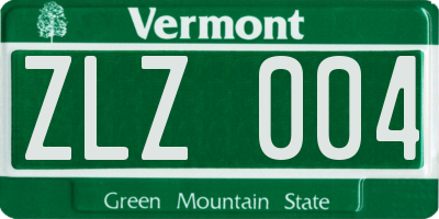 VT license plate ZLZ004