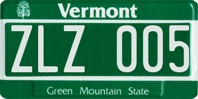 VT license plate ZLZ005